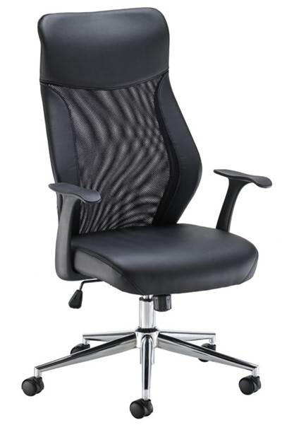 løn Elendighed Husarbejde High Back Black Mesh & Leather Office Chair - Mesh Back - Ergonomis