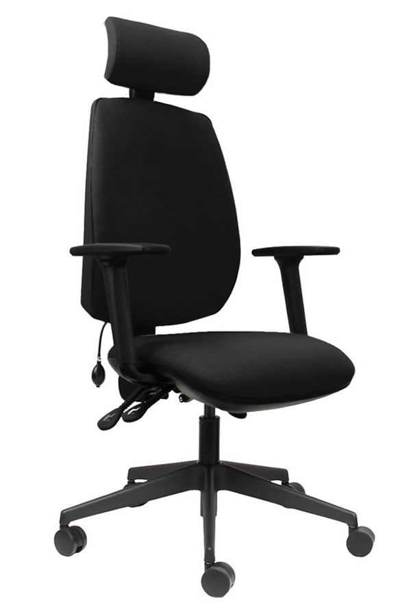 High Back Black Office Chair Seat Slide Adjustable Backrest Ergo Sit