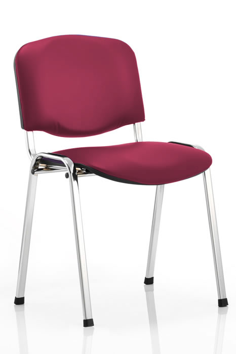 View Plum Vinyl Chrome Conference Chair Stacks 12 High Ergonomic Design Padded Seat Sturdy Frame AntiSlip Feet 58 Hour Use Fully Assembled information