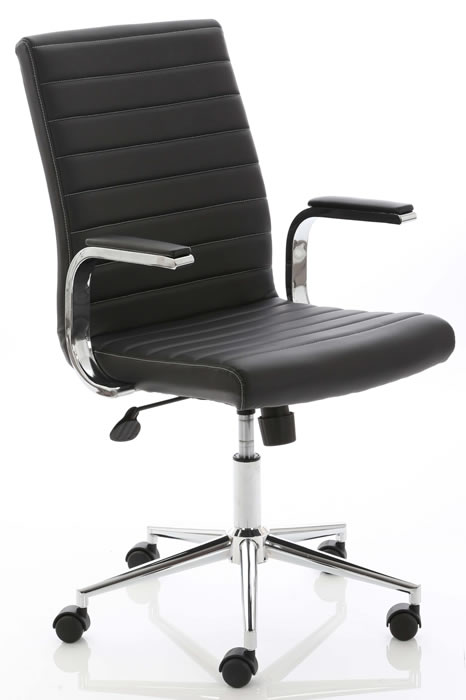 Modern Executive Home Office Chair, Grey Leather Office Chair