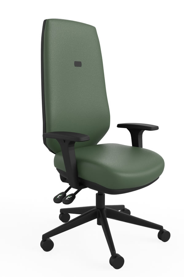 View Green Vegan Leather Ergo Sync Tall High Back Office Chair Tested To 28 Stones Height Adjustable Reclining Backrest 5Year Guarantee Ergo Sync information