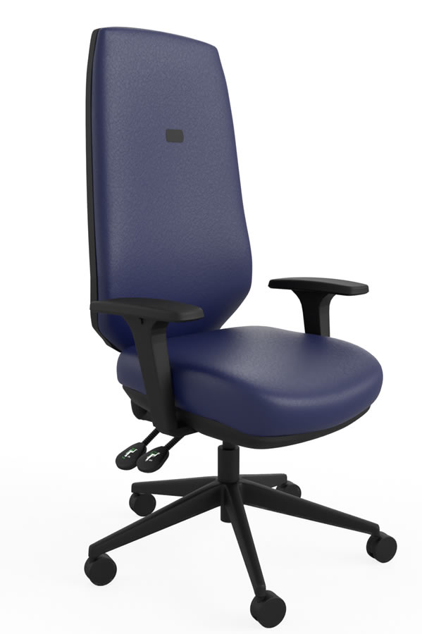 View Blue Vegan Leather Ergo Sync Tall High Back Office Chair Tested To 28 Stones Height Adjustable Reclining Backrest 5Year Guarantee Ergo Sync information