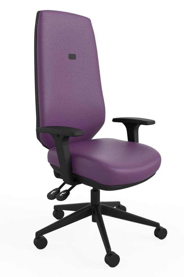 View Purple Vegan Leather Ergo Sync Tall High Back Office Chair Tested To 28 Stones Height Adjustable Reclining Backrest 5Year Guarantee Ergo Sync information