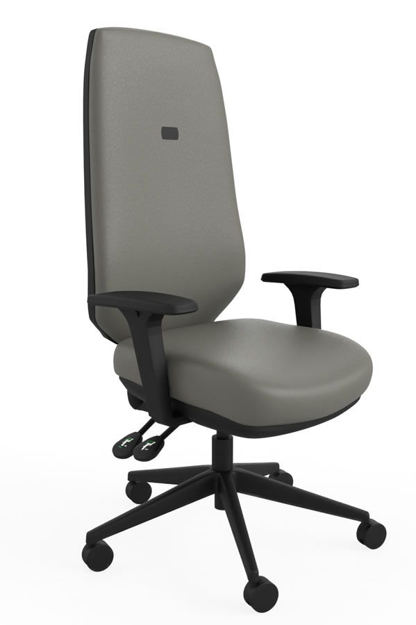 View Grey Vegan Leather Ergo Sync Tall High Back Office Chair Tested To 28 Stones Height Adjustable Reclining Backrest 5Year Guarantee Ergo Sync information