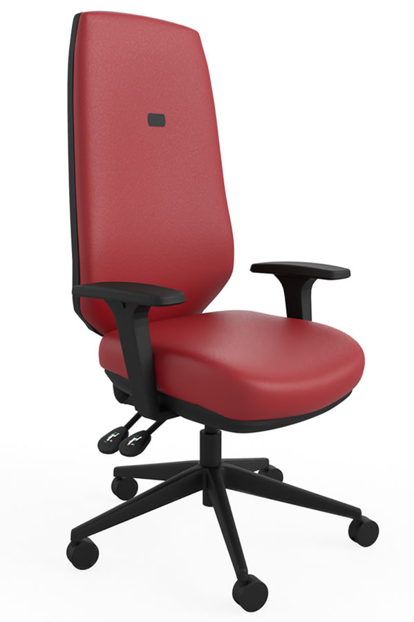 View Red Vegan Leather Ergo Sync Tall High Back Office Chair Tested To 28 Stones Height Adjustable Reclining Backrest 5Year Guarantee Ergo Sync information