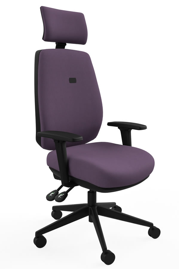 View Purple High Back Office Chair Independent Backrest Ratchet Height Adjustment Seat Tilt Height Depth Adjustable Arm Saturn information