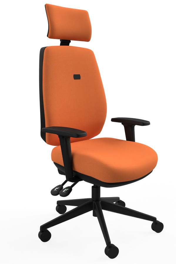 View Orange High Back Office Chair Independent Backrest Ratchet Height Adjustment Seat Tilt Height Depth Adjustable Arm Saturn information