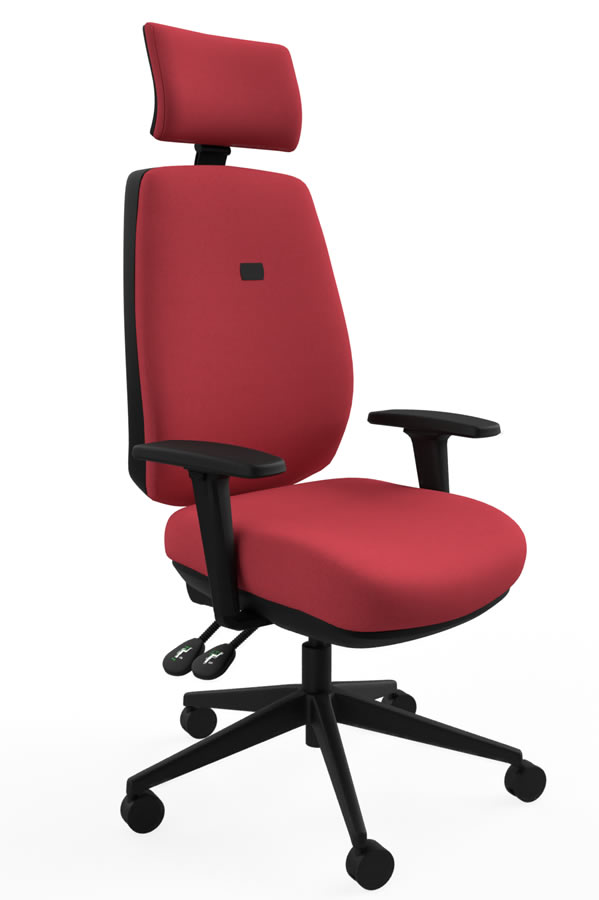 View Red High Back Office Chair Independent Backrest Ratchet Height Adjustment Seat Tilt Height Depth Adjustable Arm Saturn information