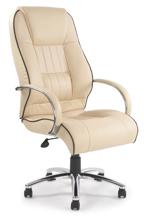View Stirling High Back Leather Office Chair Cream information