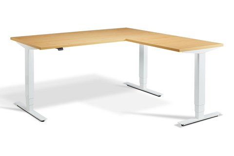 Advance Corner Height Adjustable Desk - 1600mm x 1600mm Oak White 