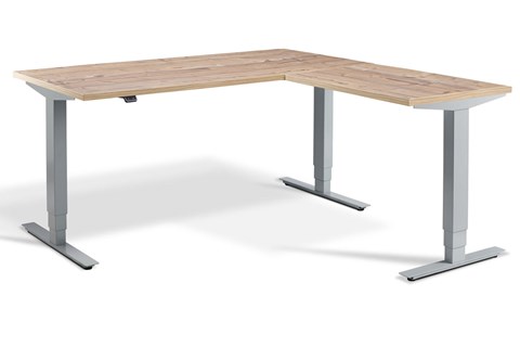 Advance Corner Height Adjustable Desk - 1600mm x 1600mm Timber Silver 
