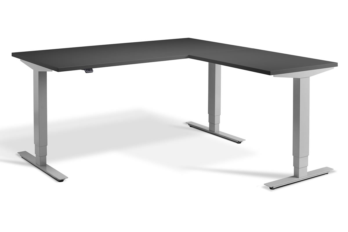 View Corner Height Adjustable Standing Home Office Study Desk Triple Motor System 8 Top Colours 2 Sizes Available 3 Leg Frame Finishes Advance information