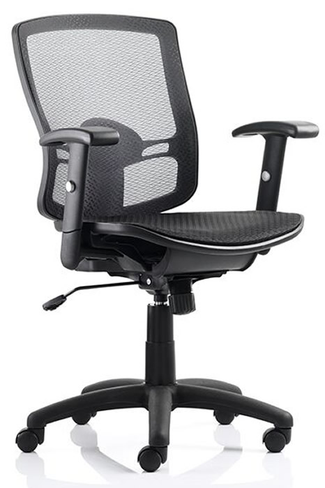 View Barton Mesh Office Chair Breathable Air Flow Mesh Fabric Seat Height Adjustment Lumber Adjustment Height Adjustable Arms Easy Roll Wheels information