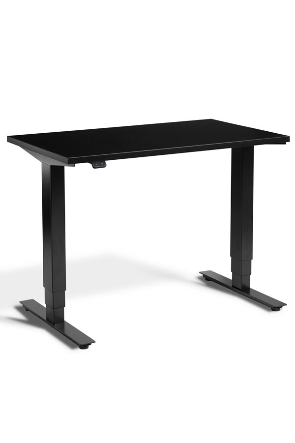 View Black Mini Height Adjustable Standing Office Desk 1000mm x 600mm Electric Dual Motor Choice Of 3 Frame Colours 5Year Guarantee Lavoro information