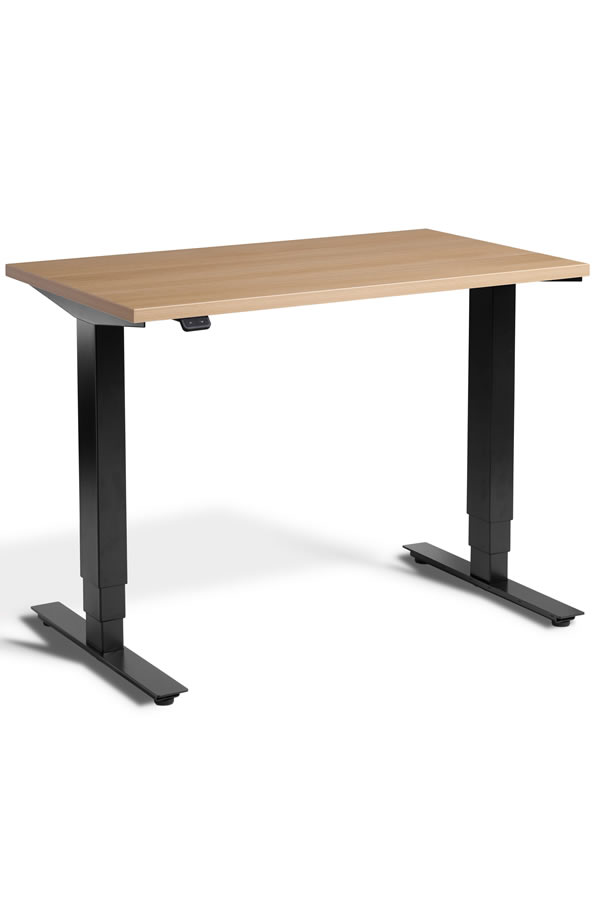 View Oak Black Mini Height Adjustable Standing Office Desk 1000mm x 600mm Electric Dual Motor Choice Of 3 Frame Colours 5Year Guarantee Lavoro information
