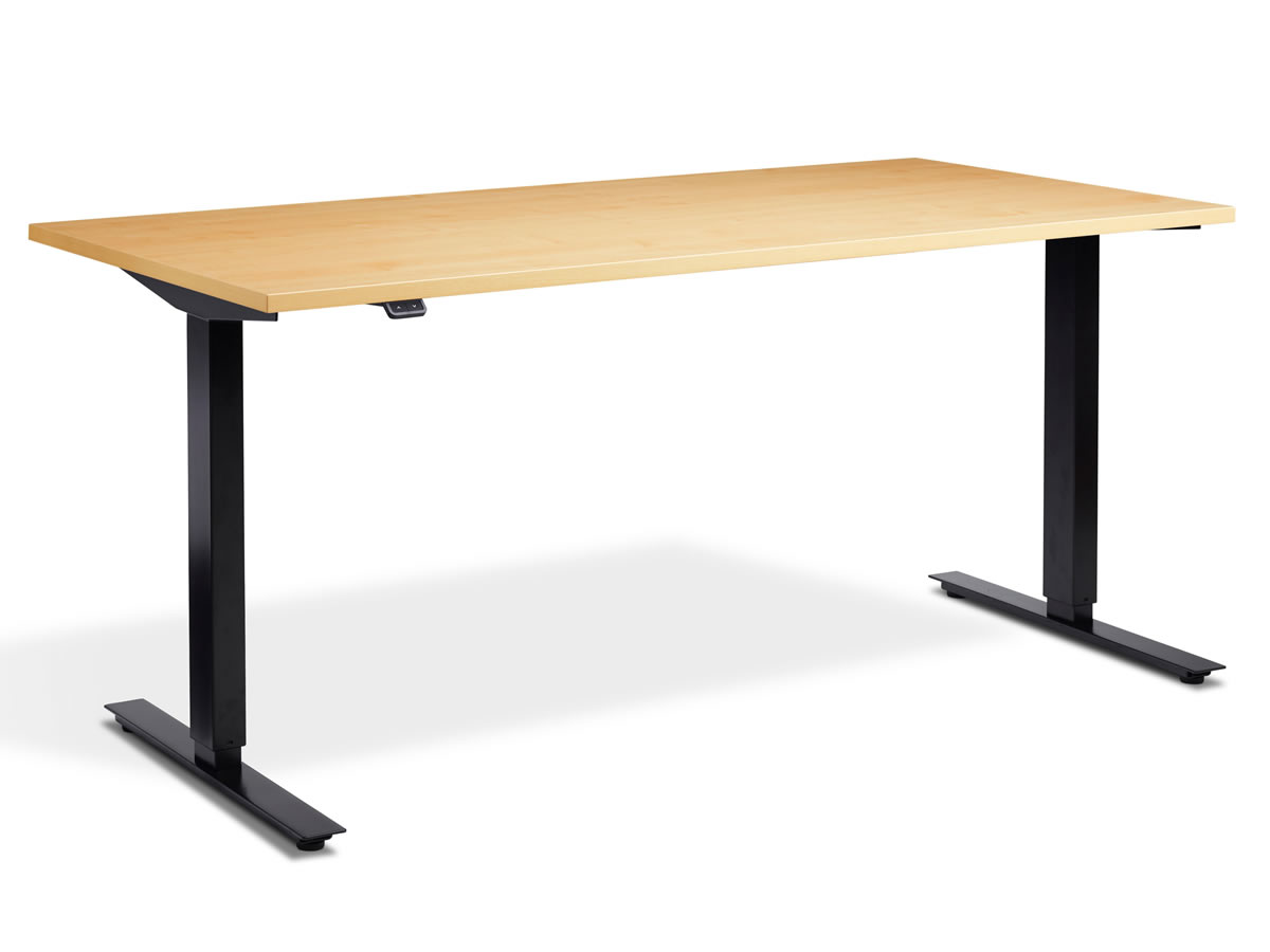 View Rectangular Height Adjustable Standing Home Office Study Desk Triple Motor System 8 Top Colours 4 Sizes Available 3 Leg Frame Finishes Zero information