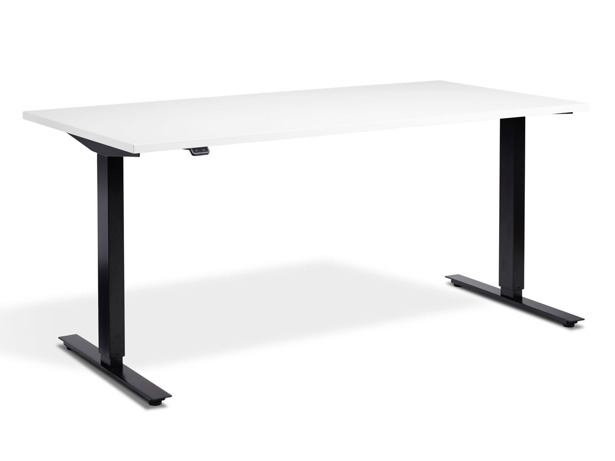View Rectangular Height Adjustable Standing Home Office Study Desk Triple Motor System 8 Top Colours 4 Sizes Available 3 Leg Frame Finishes Zero information