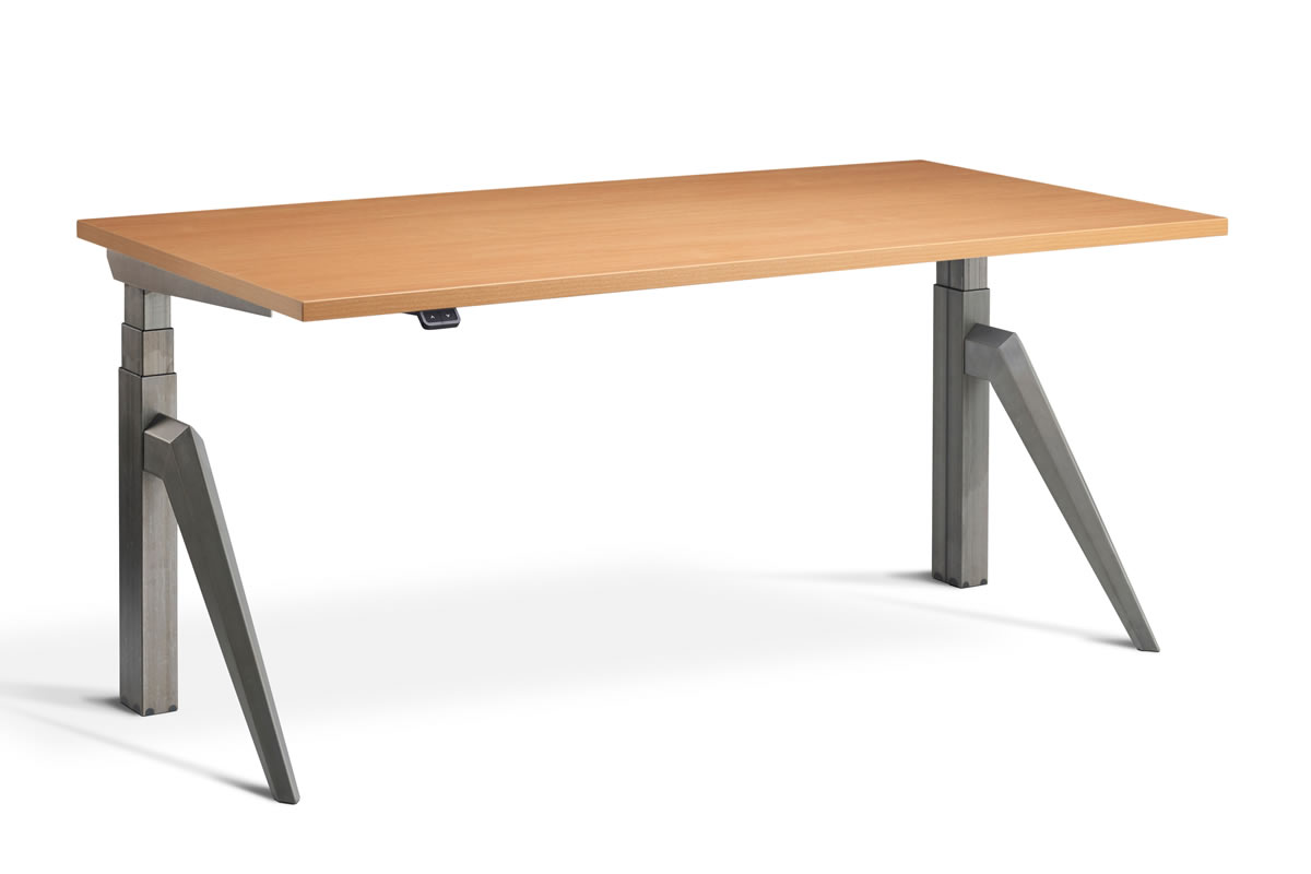 View Standing Height Adjustable Desk 1400mm x 700mm Beech Five information