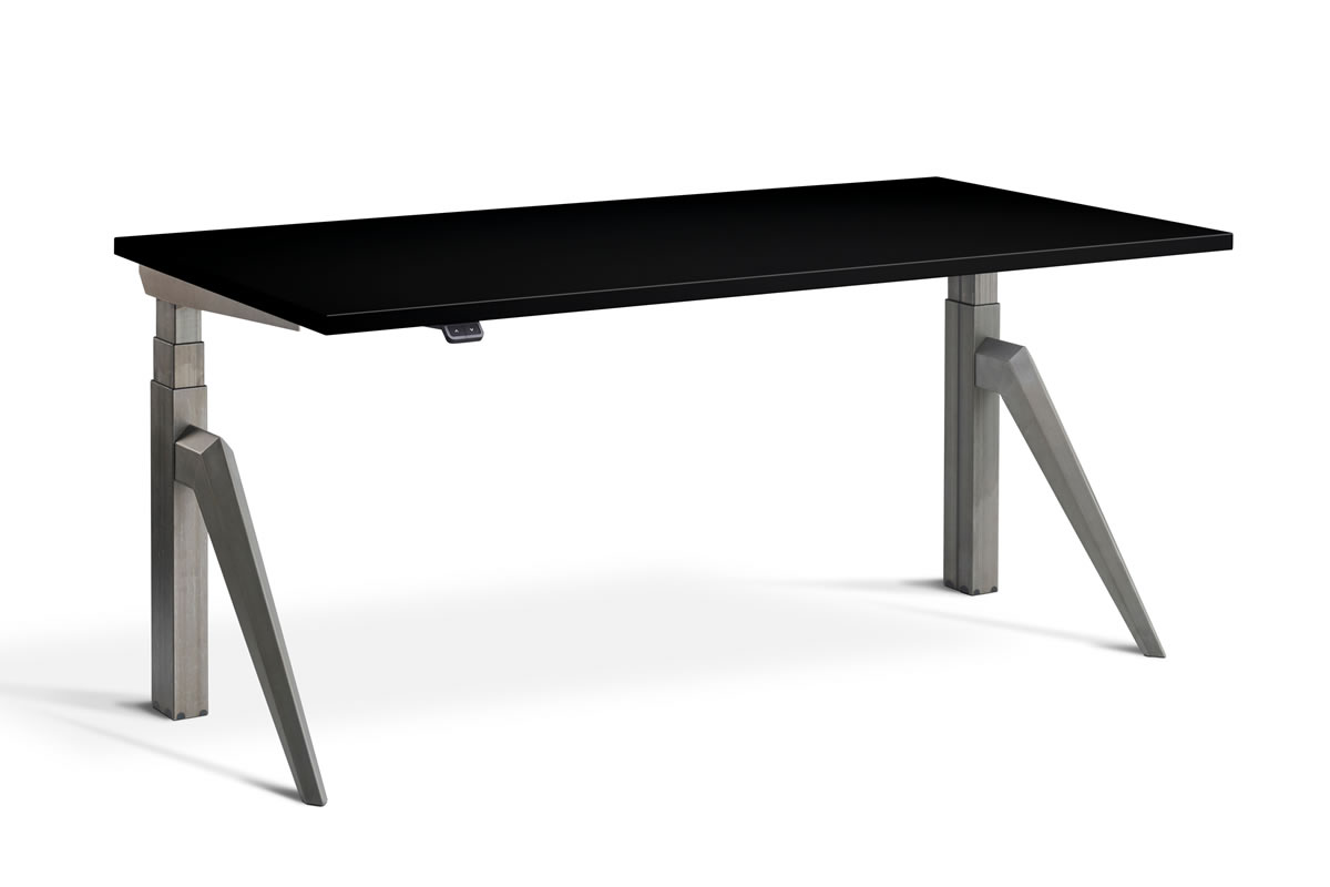 View Standing Height Adjustable Desk 1600mm x 700mm Black Five information