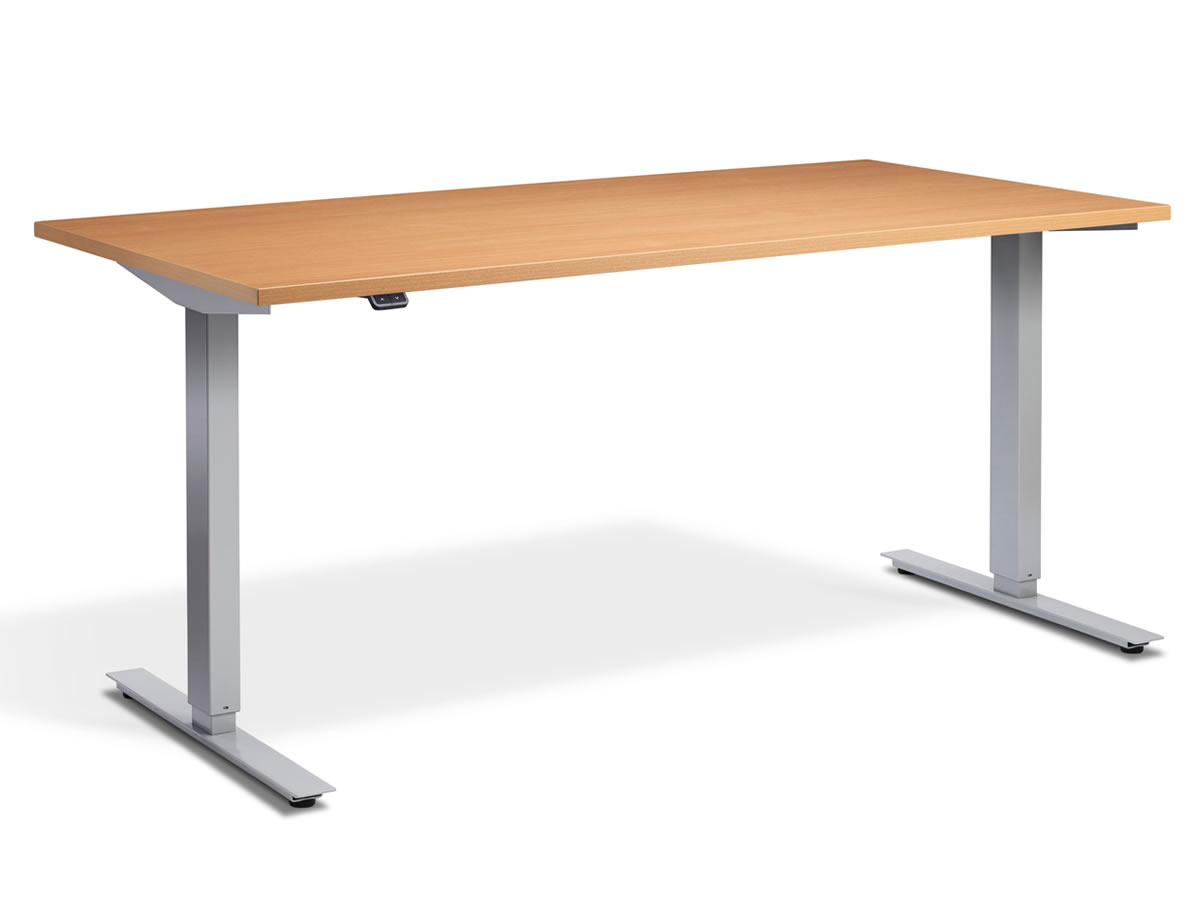 View Rectangular Height Adjustable Standing Home Office Study Desk Triple Motor System 8 Top Colours 4 Sizes Available 3 Leg Frame Finishes Zero information