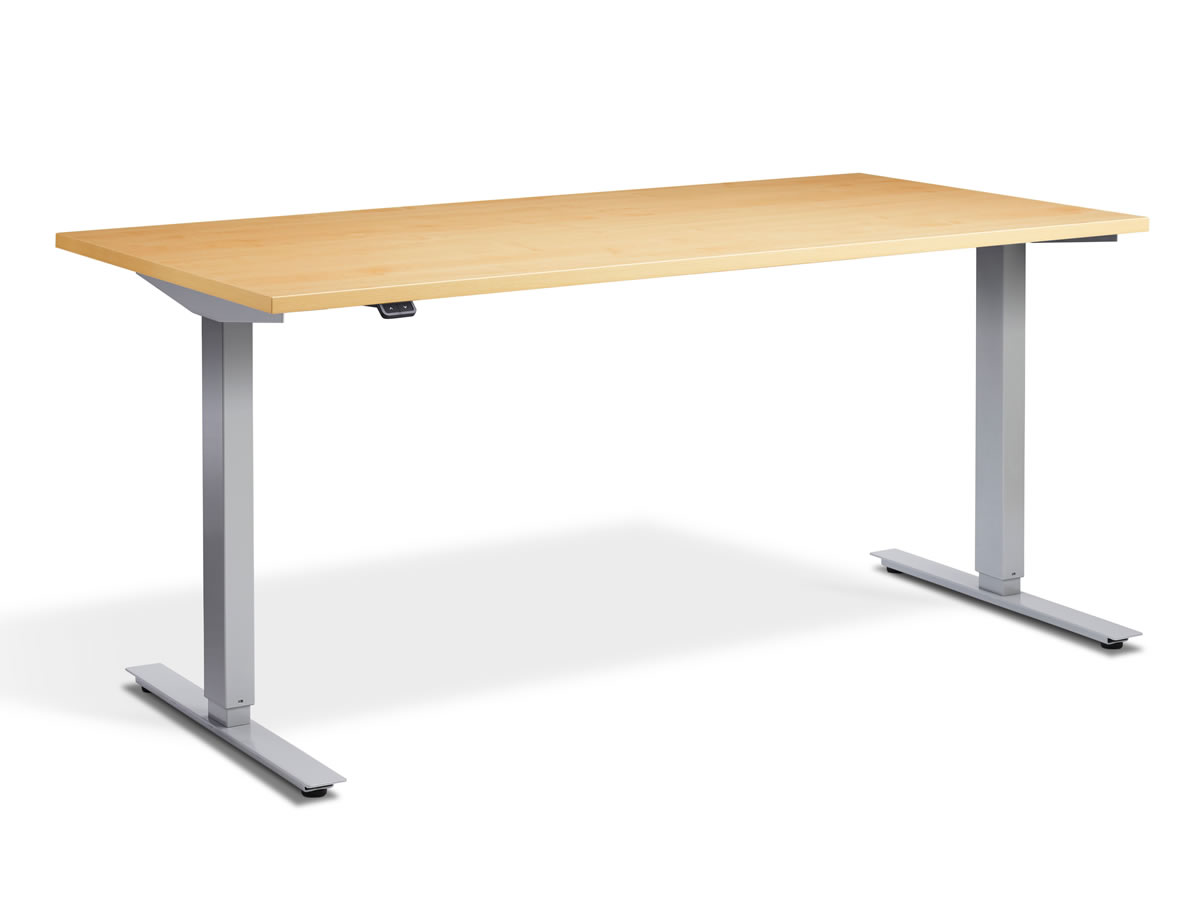 View Rectangular Height Adjustable Standing Home Office Study Desk Triple Motor System 8 Top Colours 4 Sizes Available 3 Leg Frame Finishes Zero information