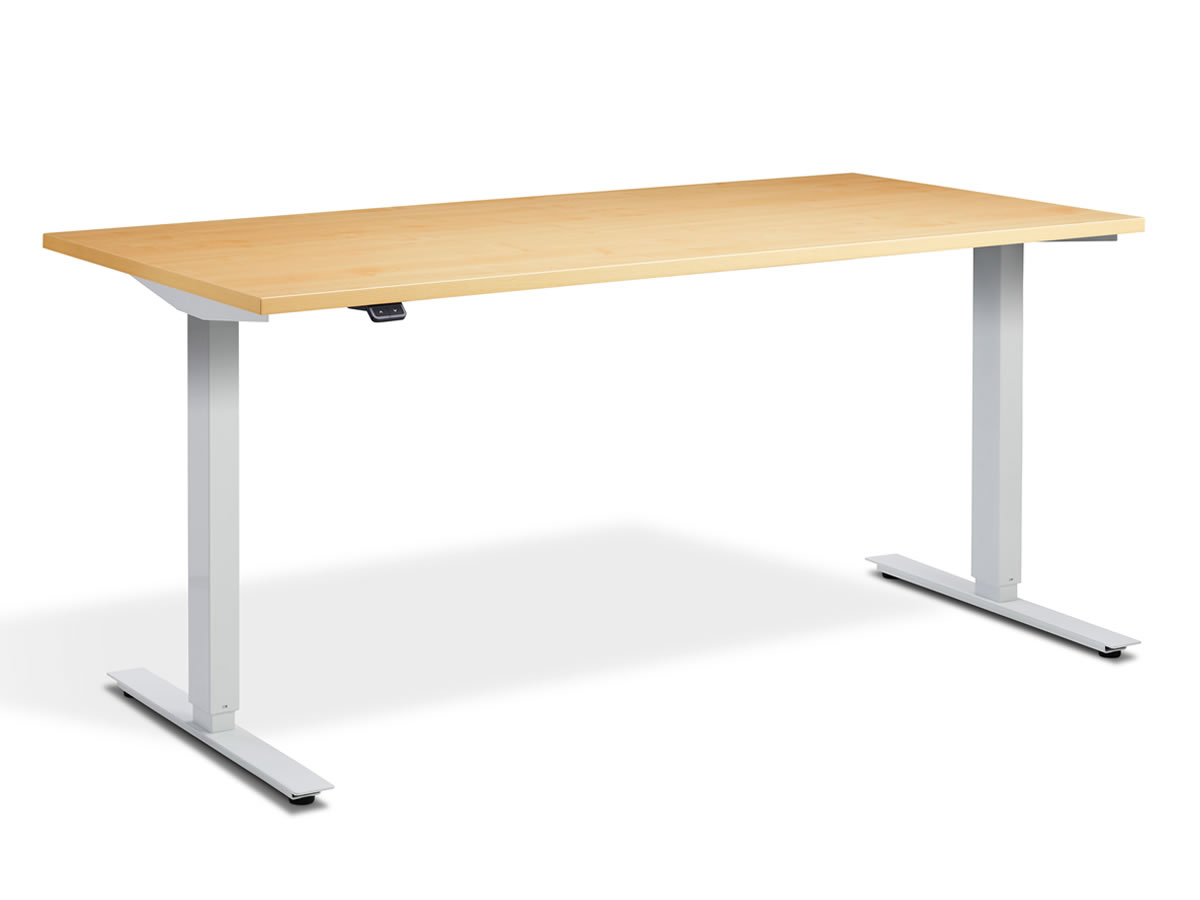 View Rectangular Height Adjustable Standing Home Office Study Desk Triple Motor System 8 Top Colours 4 Sizes Available 3 Leg Frame Finishes Zero information