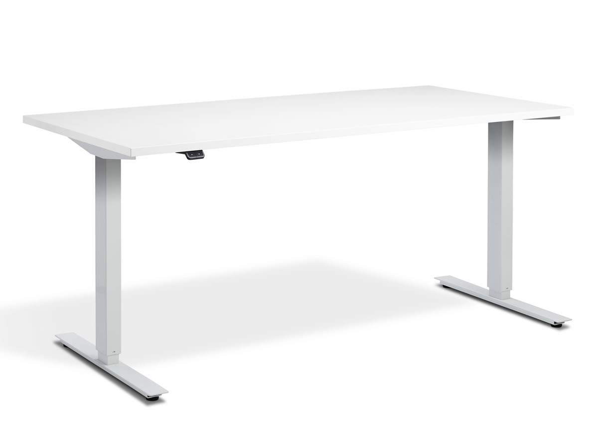 View Rectangular Height Adjustable Standing Home Office Study Desk Triple Motor System 8 Top Colours 4 Sizes Available 3 Leg Frame Finishes Zero information