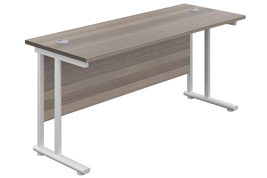Kestral Grey Oak Rectangular Cantilever Desk