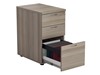 Kestral Grey Oak 3 Drawer Desk High Pedestal