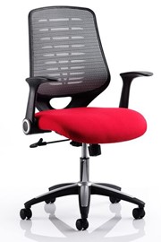 Red Olympia Operator Chair With Silver Mesh Back