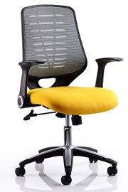 Yellow Olympia Operator Chair With Silver Mesh Back
