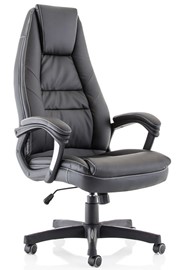 Lenox High Back Black Leather Look Chair