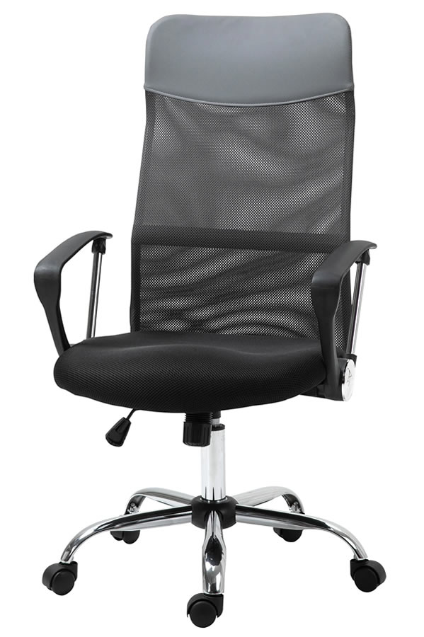 View Black Ergonomic High Back Mesh Office Desk Chair Integral Lumber Support Deeply Padded Seat Best Home Office Chair Grey Headrest Evolve information