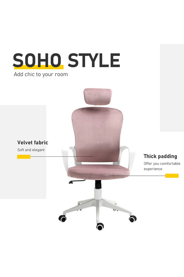 Pink high back office chair discount