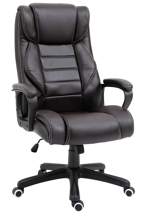 Massage Office Chair Ergonomic Desk Chair PU Leather Computer Chair Task Rolling Swivel Chair High Back Executive Chair with Lumbar Support Armrest for Women Adults Black 