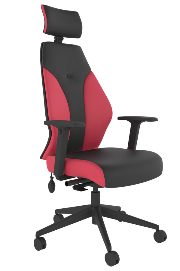 View Pink Black High Back Ergonomic Office Chair Padded Seat With Tilt Seat Slide Lumber Support Height Adjustable UK Made With Long Guarantee information