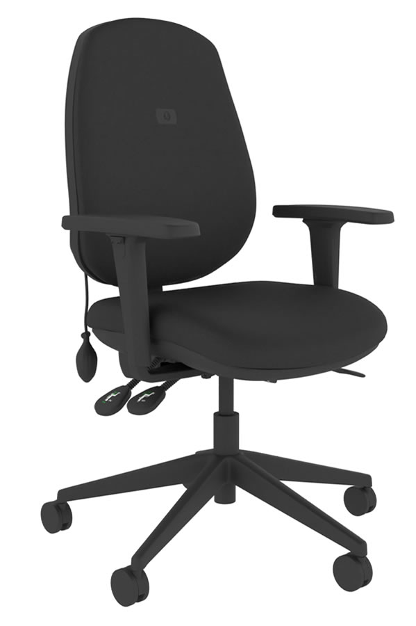 View Black Ergonomic Fabric Office Chair Inflatable Lumber Support Seat Tilt Seat Slide Height Adjustable Backrest Height Adjustable Arms information