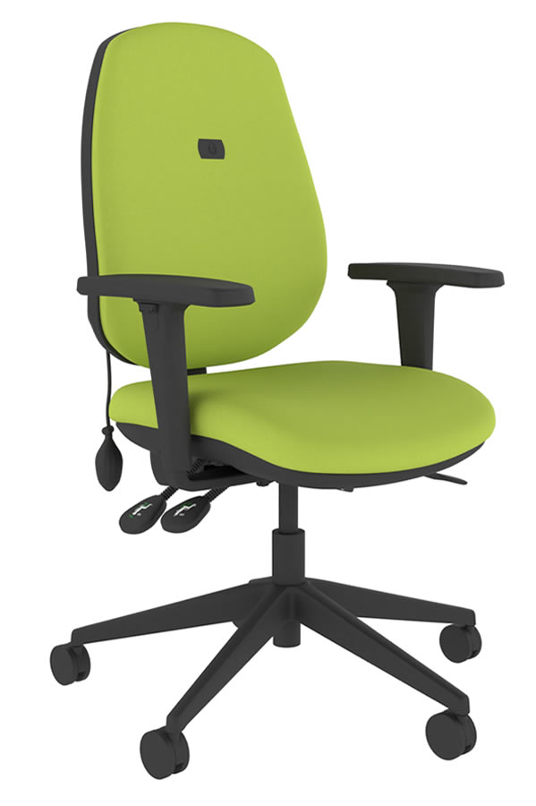 View Green Ergonomic Fabric Office Chair Inflatable Lumber Support Seat Tilt Seat Slide Height Adjustable Backrest Height Adjustable Arms information