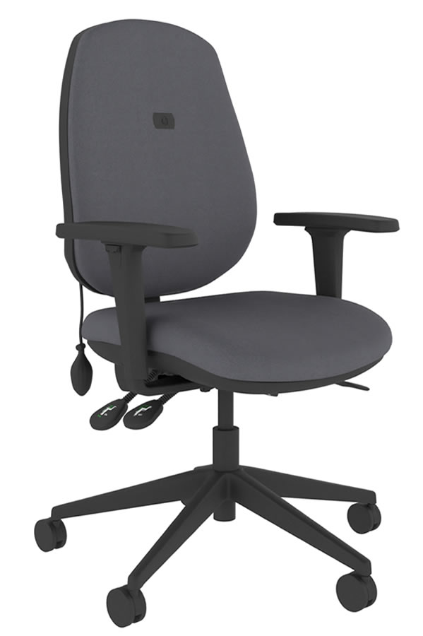 View Grey Ergonomic Fabric Office Chair Inflatable Lumber Support Seat Tilt Seat Slide Height Adjustable Backrest Height Adjustable Arms information