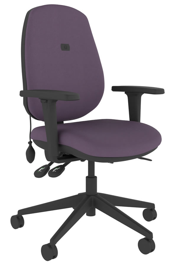 View Purple Ergonomic Fabric Office Chair Inflatable Lumber Support Seat Tilt Seat Slide Height Adjustable Backrest Height Adjustable Arms information
