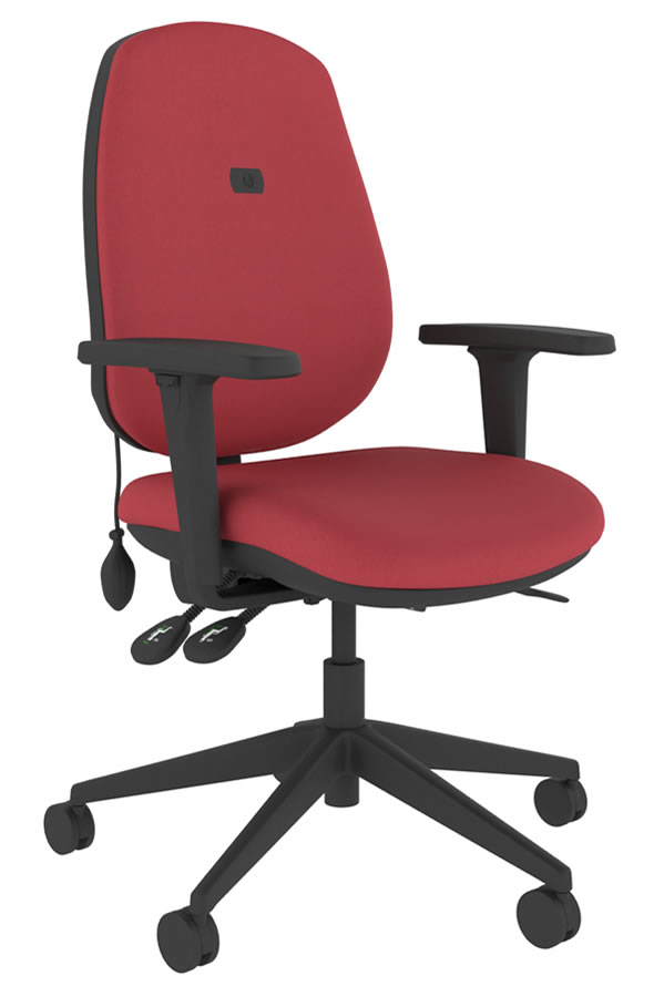 View Red Ergonomic Fabric Office Chair Inflatable Lumber Support Seat Tilt Seat Slide Height Adjustable Backrest Height Adjustable Arms information