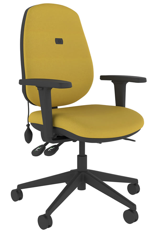 View Yellow Ergonomic Fabric Office Chair Inflatable Lumber Support Seat Tilt Seat Slide Height Adjustable Backrest Height Adjustable Arms information