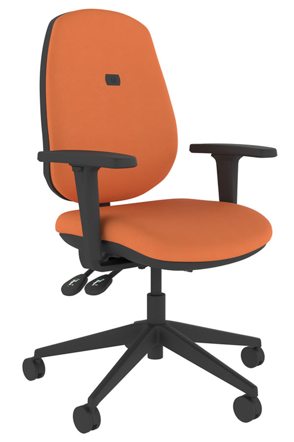 View Orange Fabric Ergonomic Heavy Duty Bariatric Office Chair Height Adjustable Backrest Fully Reclining Deep Padded Seat 5Year Guarantee Mode information