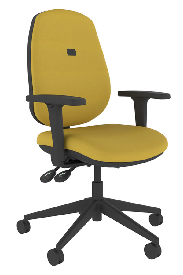 View Yellow Fabric Ergonomic Heavy Duty Bariatric Office Chair Height Adjustable Backrest Fully Reclining Deep Padded Seat 5Year Guarantee Mode information