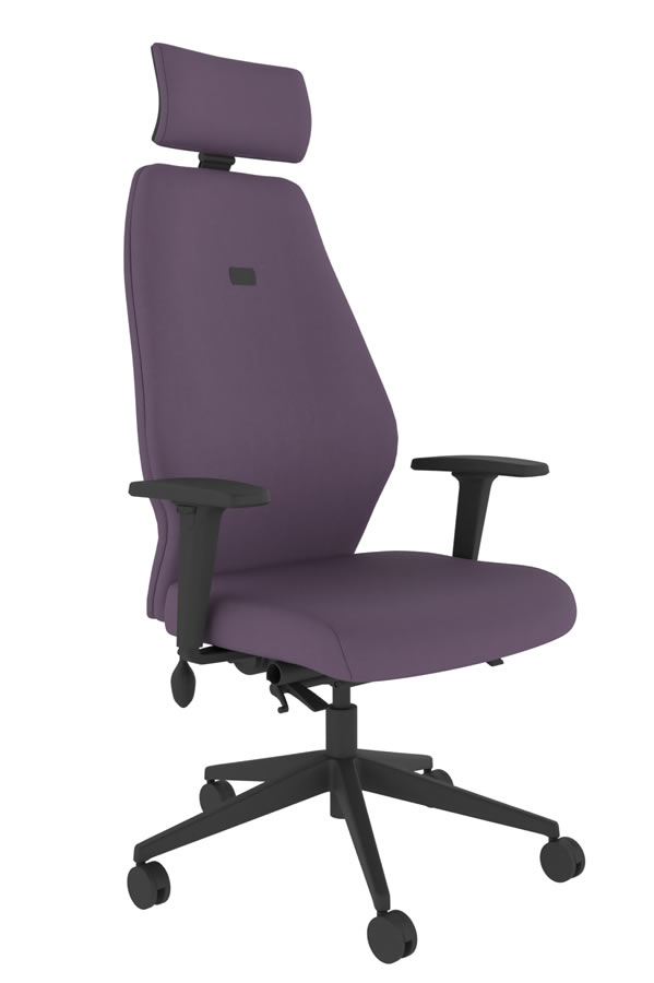 View Purple Ergonomic Fabric Office Chair Independent Back Seat Adjustment 5 Year Guarantee Body Weight Mechanism Positive Posture information