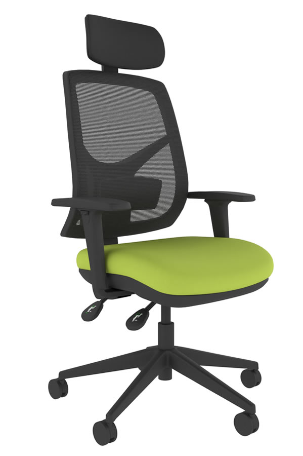 View Ergo Fix Ergonomic High Back Mesh Office Chair Green Upholstered Seat Seat Depth Adjustment Height Adjustable Seat Backrest Adjustable Arms information