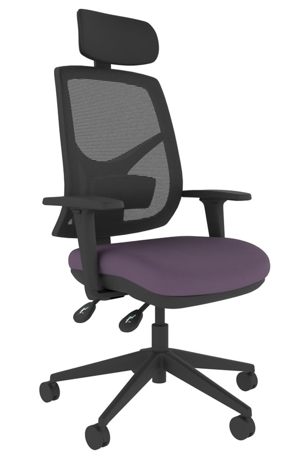 View Ergo Fix Ergonomic High Back Mesh Office Chair Purple Upholstered Seat Seat Depth Adjustment Height Adjustable Seat Backrest Adjustable Arms information