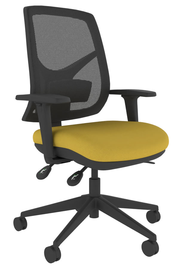 View Yellow Dulce Ergonomic Mesh Best Office Desk Computer Chair Seat Slide Height Adjustment Lumbar Backpain Support Adjustable Arms information