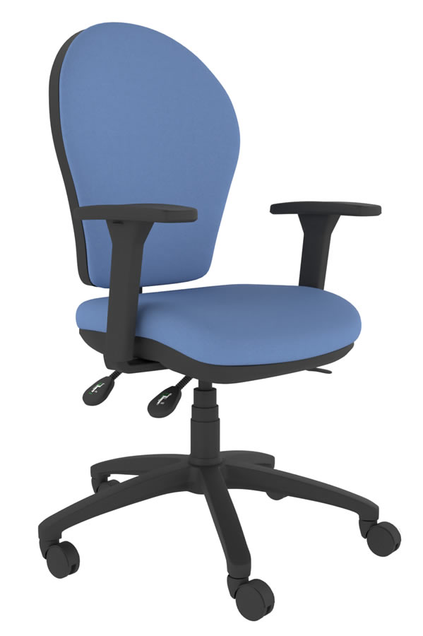 View Blue Fabric MultiFunctional Task Office Chair Seat Slide Height Adjustable Backrest Ergo Stretch information