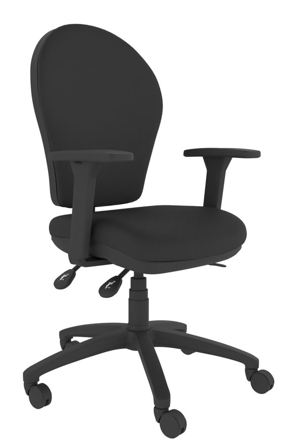View Black Fabric MultiFunctional Task Office Chair Seat Slide Height Adjustable Backrest Ergo Stretch information